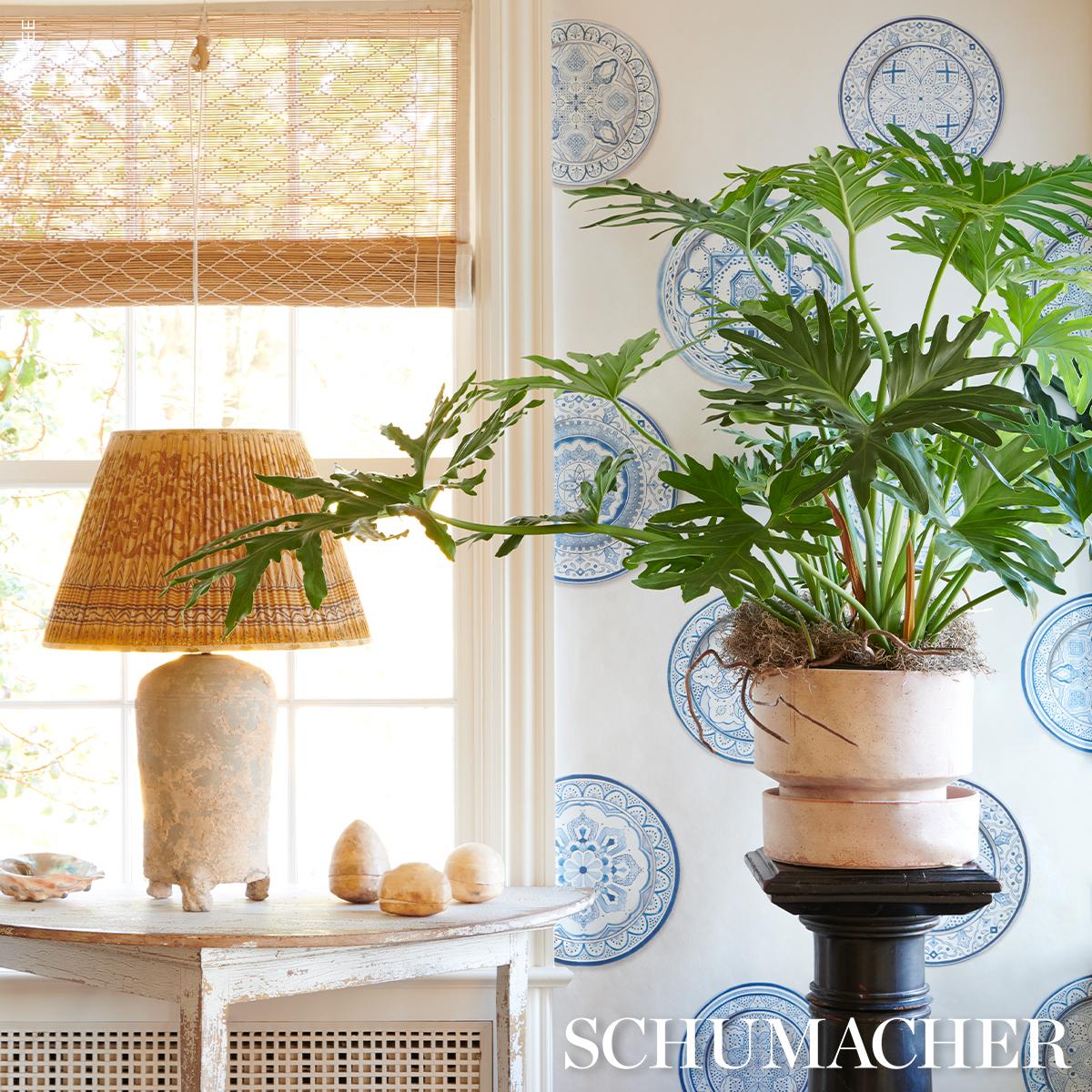 Schumacher Montecito Porcelain Indigo Wallpaper - Image 7