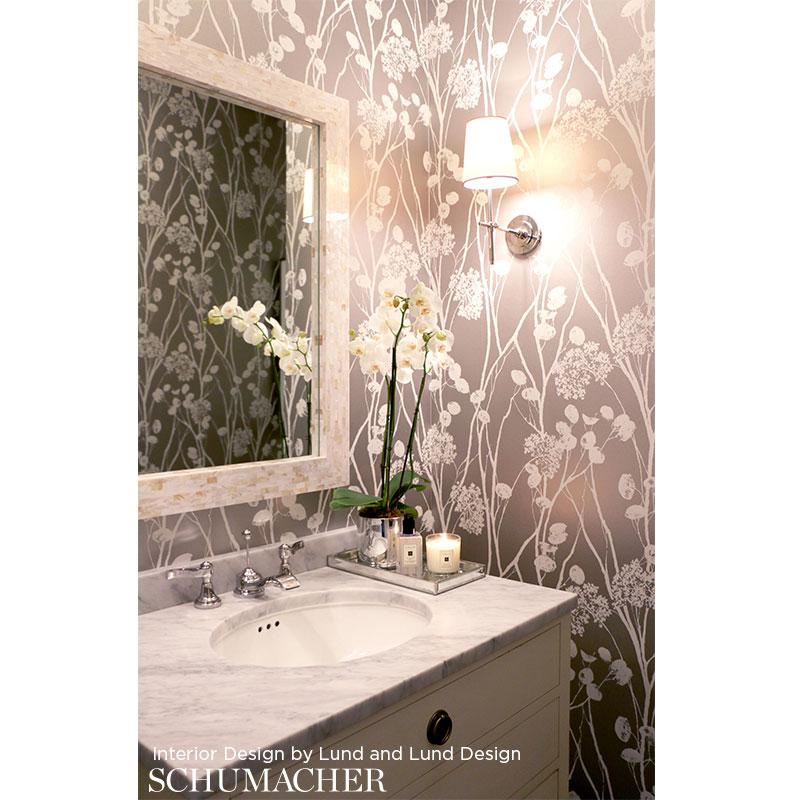 Schumacher Moonpennies Black & Ivory Wallpaper - Image 2