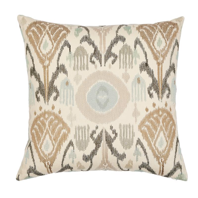 Schumacher Moonstone 20" X 20" Turkestan Embroidery Pillow - Image 2