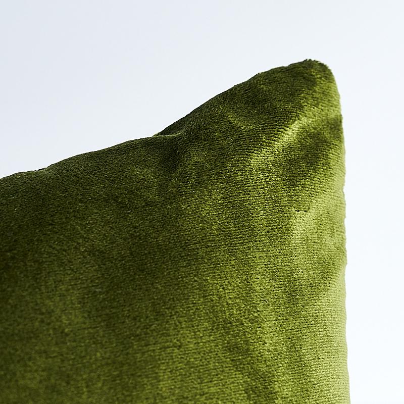 Schumacher Moss 22" X 22" Venetian Silk Velvet Pillow - Image 2