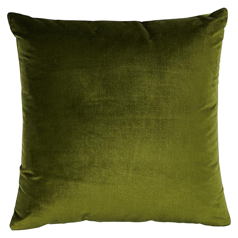 Schumacher Moss 24" X 24" Venetian Silk Velvet Pillow