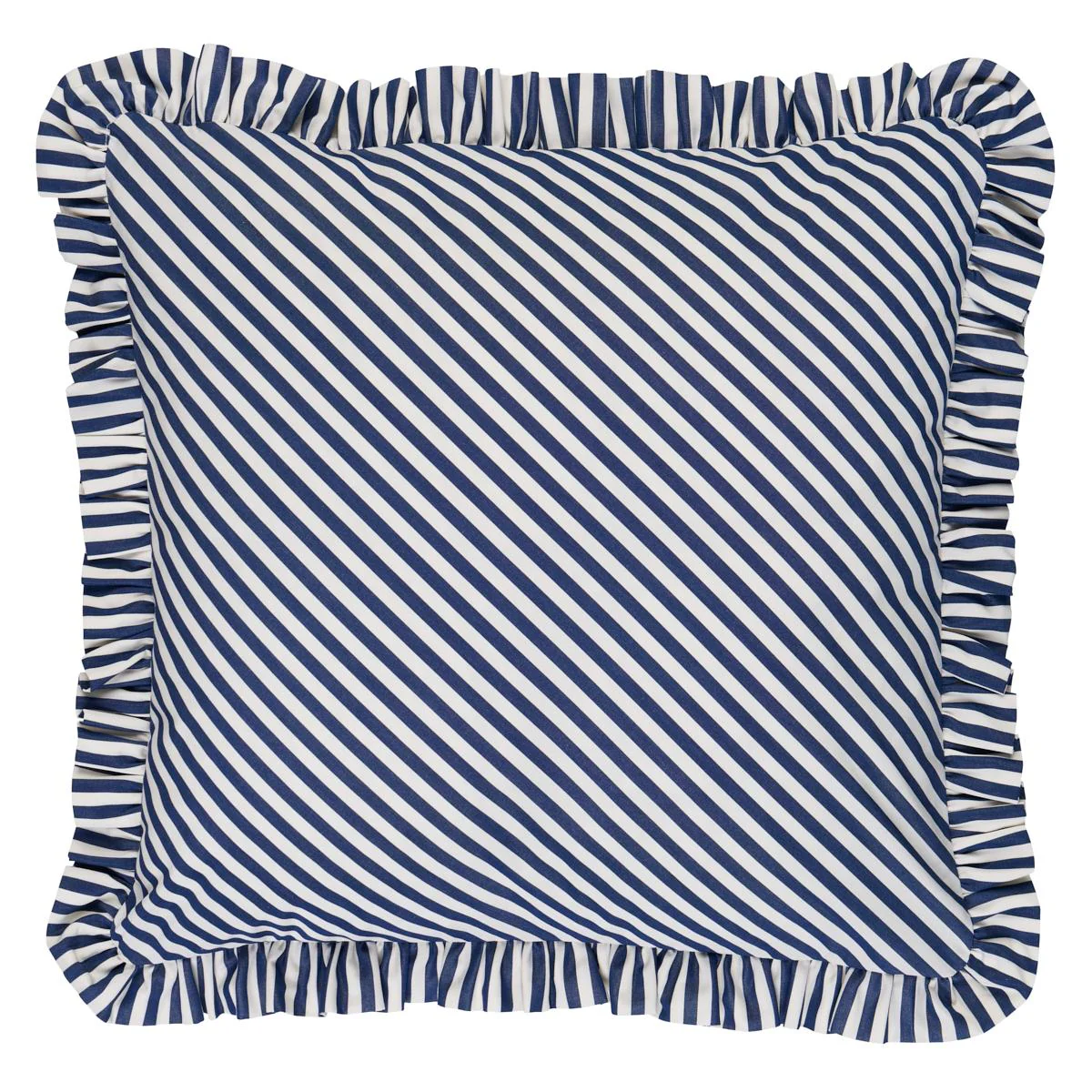 Schumacher Navy 14" X 14" Brigitte Stripe Pillow