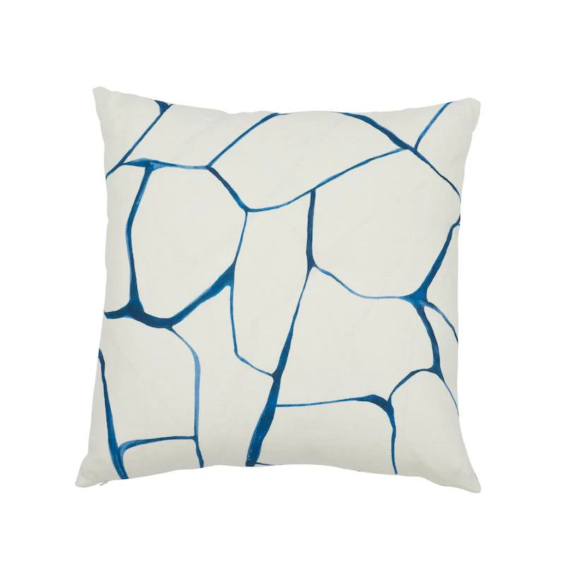 Schumacher Navy 20" X 20" Filigree Pillow
