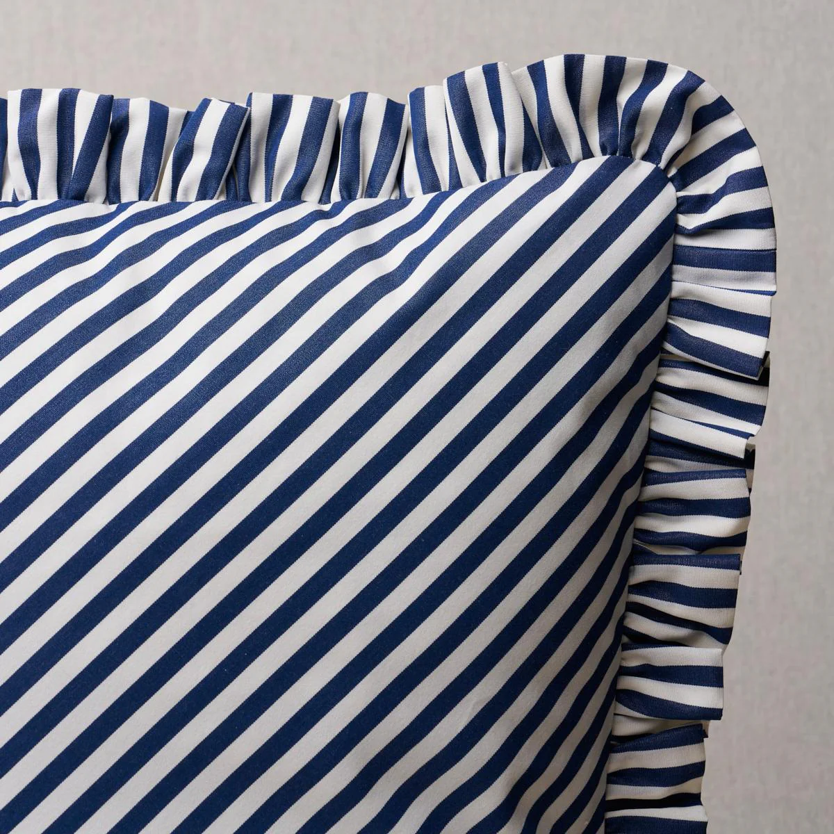 Schumacher Navy 22" X 22" Brigitte Stripe Pillow - Image 3