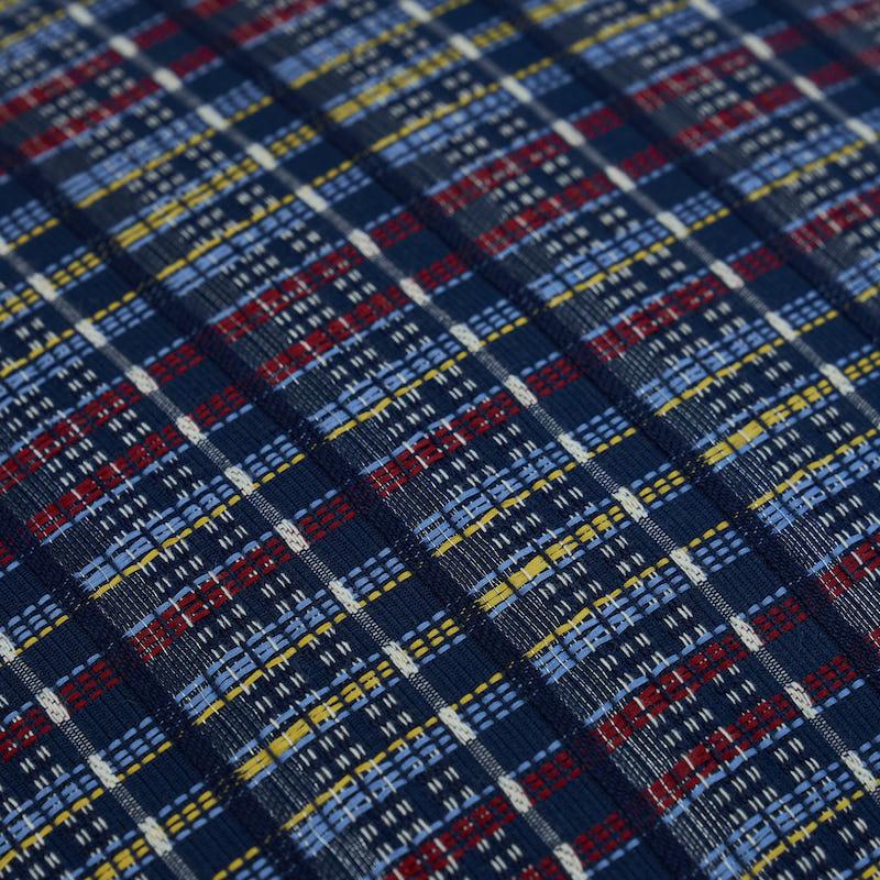 Schumacher Navy Multi 16" X 16" Zealand Check Pillow - Image 2