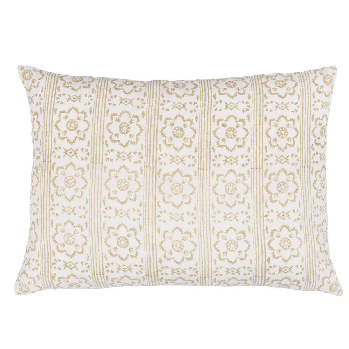 Schumacher Neutral 16" X 12" Sunda Hand Blocked Print Pillow