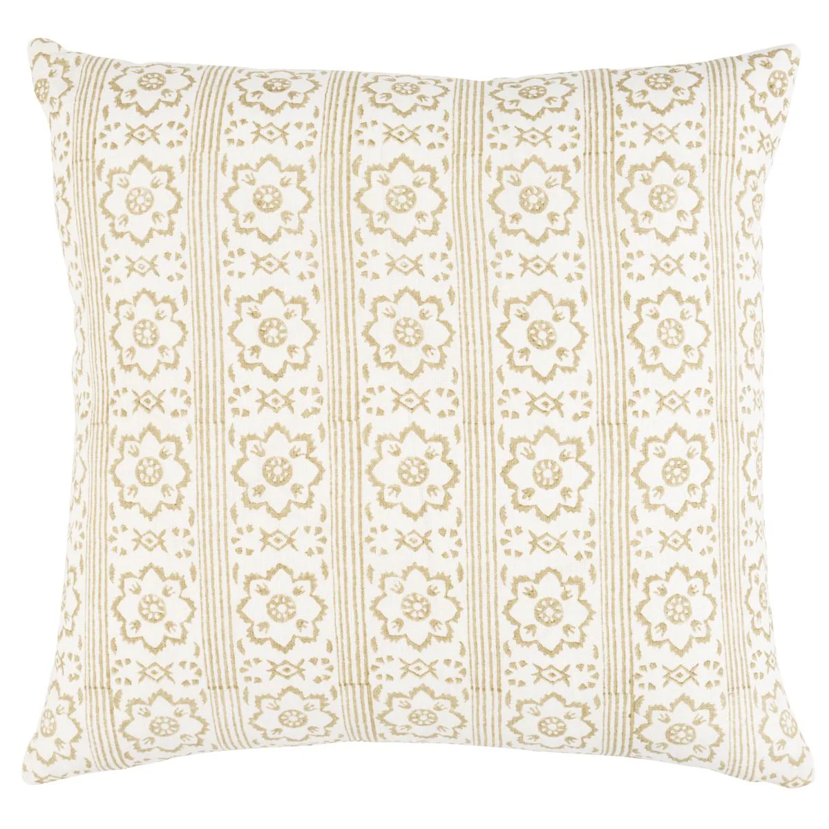 Schumacher Neutral 16" X 16" Sunda Hand Blocked Print Pillow - Image 2