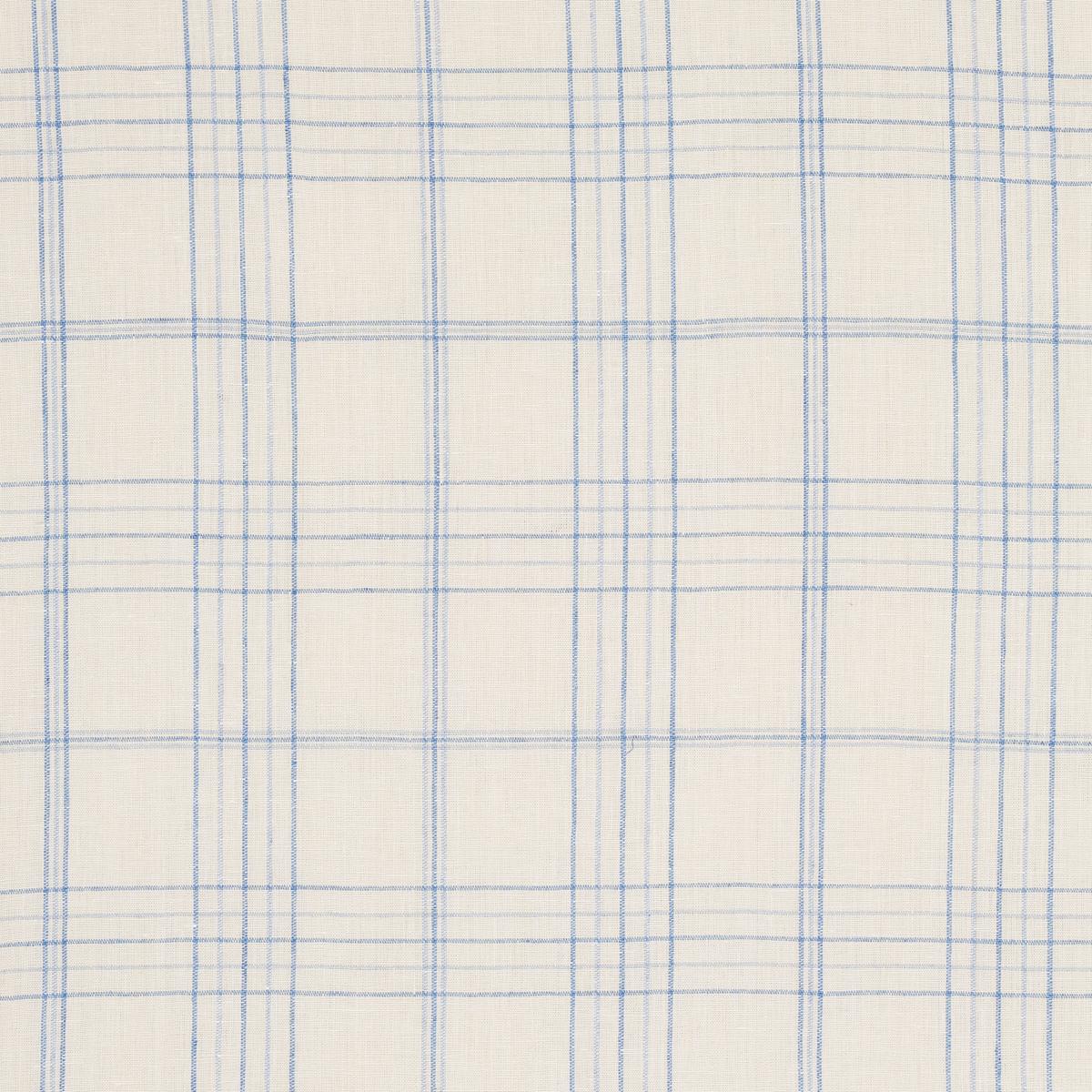 Schumacher Nils Plaid Linen Blue Fabric - Image 3