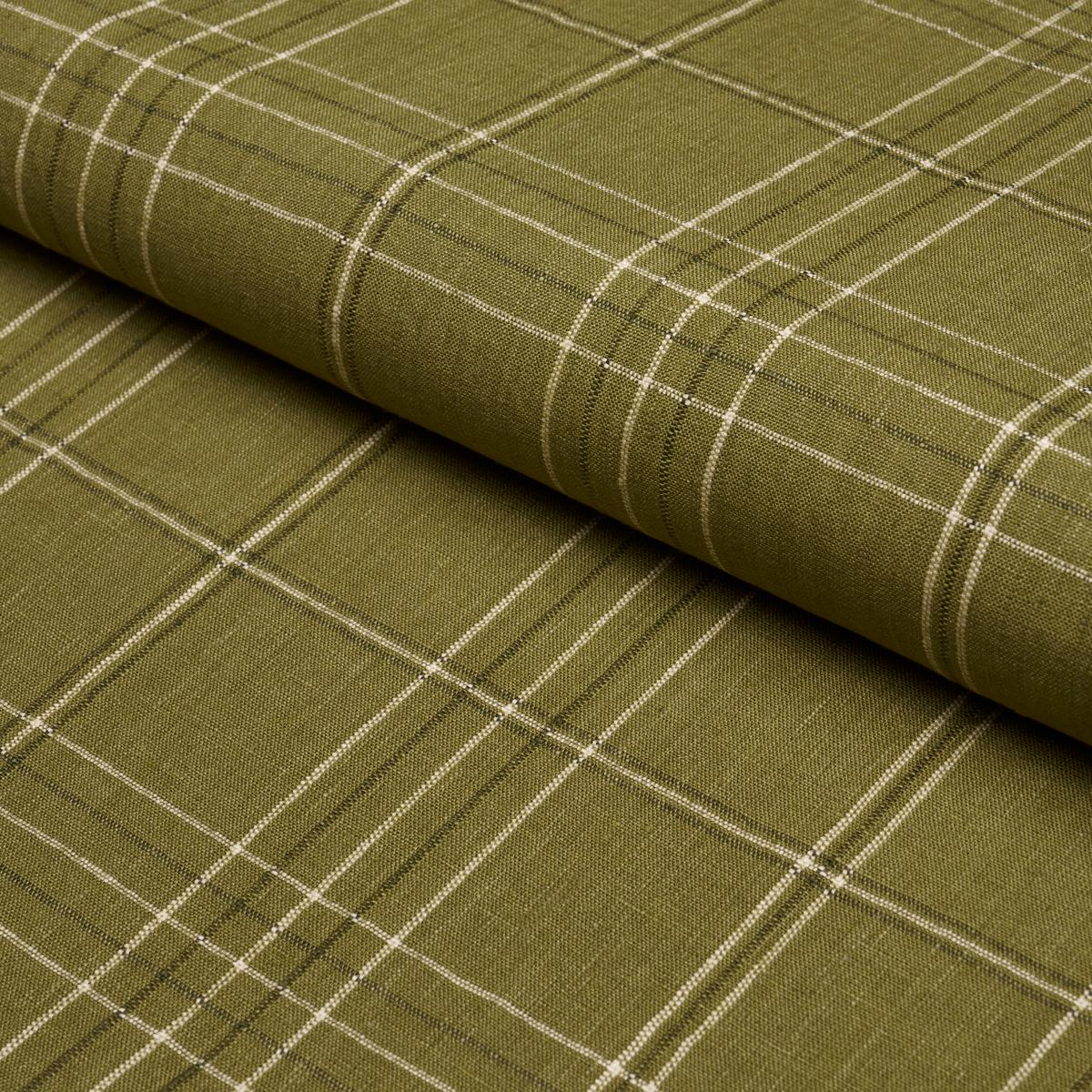 Schumacher Nils Plaid Linen Grass Fabric - Image 4