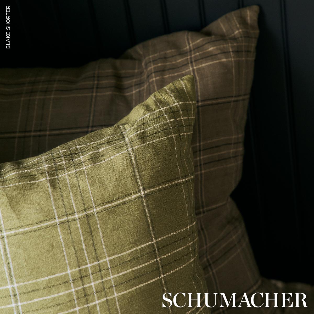 Schumacher Nils Plaid Linen Grass Fabric - Image 5