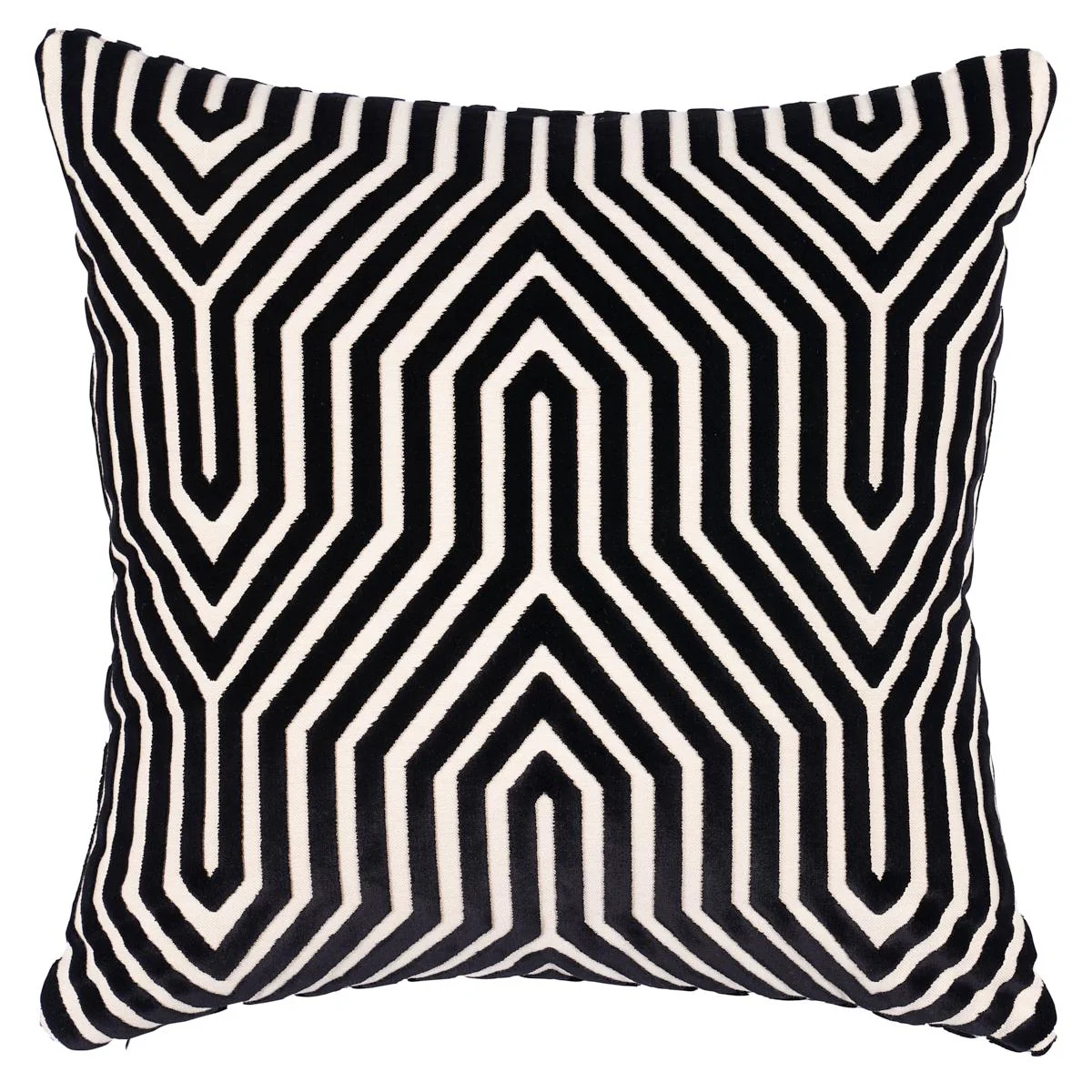 Schumacher Noir 20" X 20" Vanderbilt Velvet Pillow