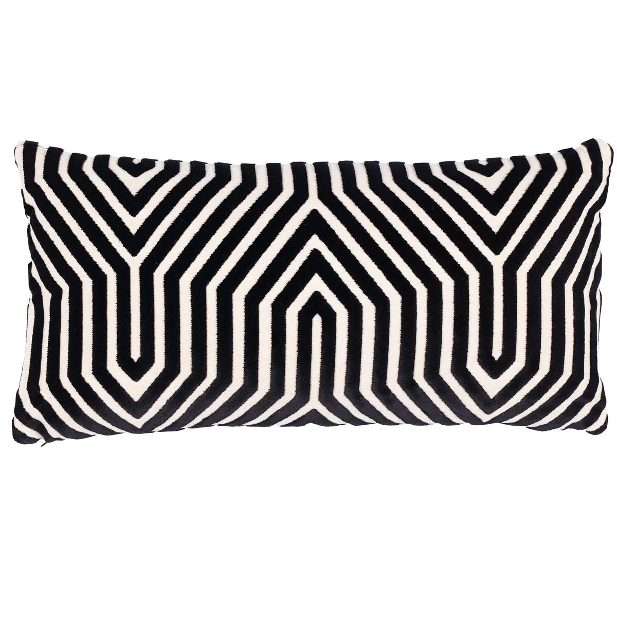 Schumacher Noir 24" X 12" Vanderbilt Velvet Pillow