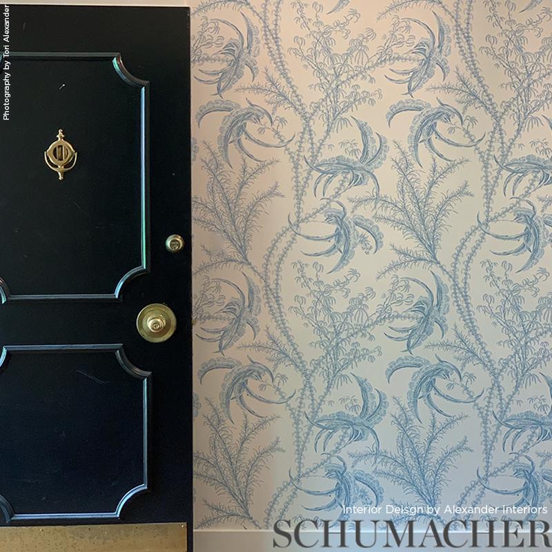Schumacher Ocean Toile Delft Wallpaper - Image 6