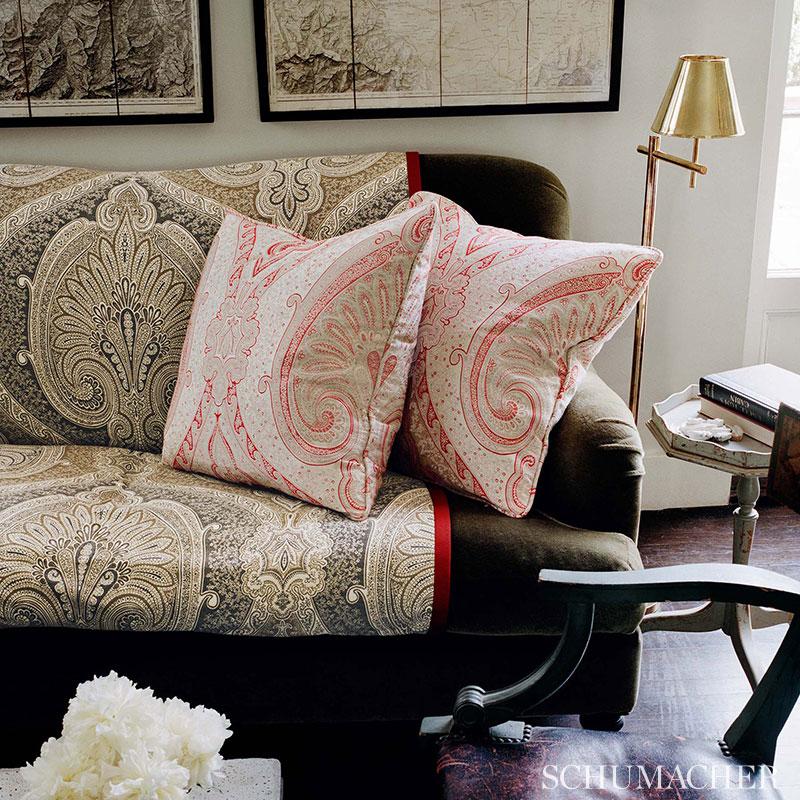 Schumacher Odalisque Cinnabar Fabric - Image 3