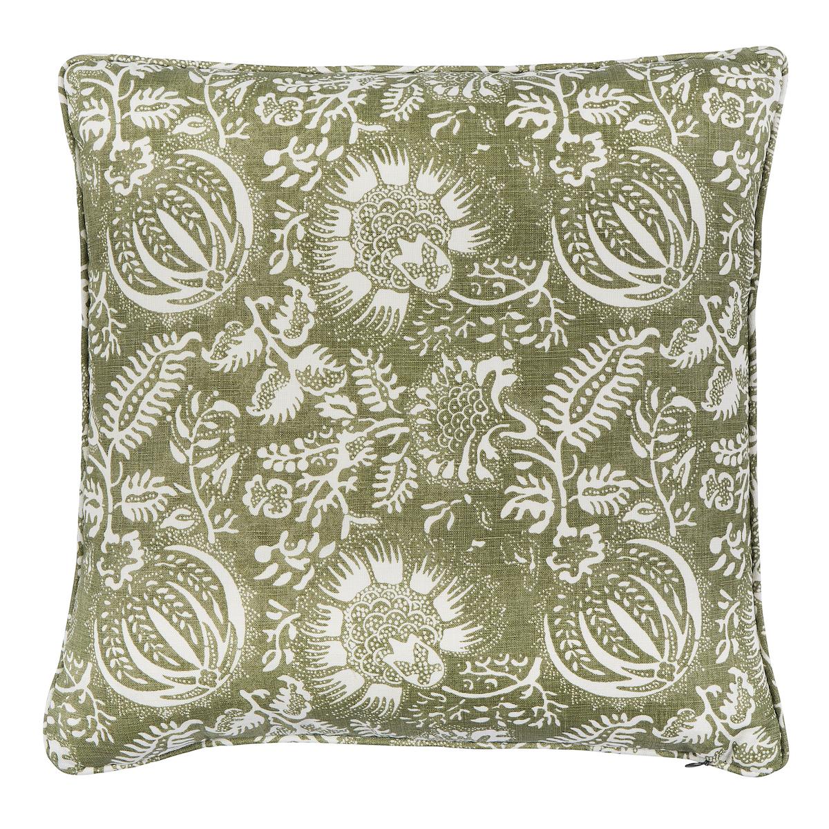 Schumacher Olive 20" X 20" Pomegranate Print Pillow - Image 2