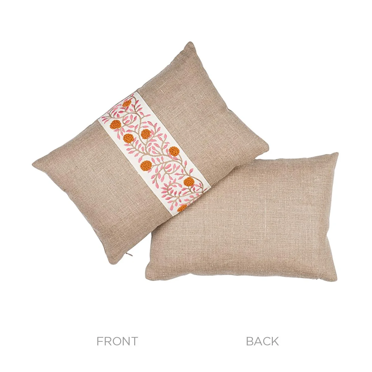 Schumacher Orange & Pink 16" X 11" Ashoka Pillow - Image 3