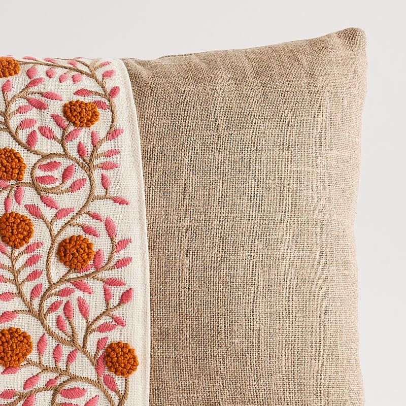 Schumacher Orange & Pink 16" X 11" Ashoka Pillow - Image 4