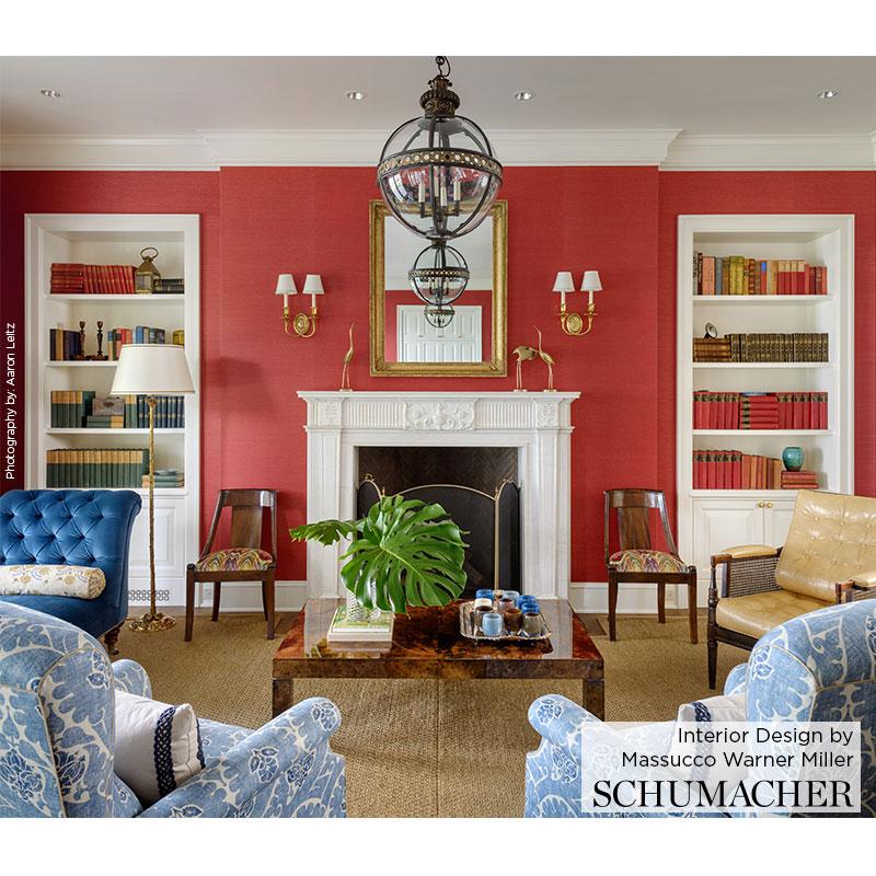 Schumacher Osan Sisal Aqua Wallpaper - Image 3