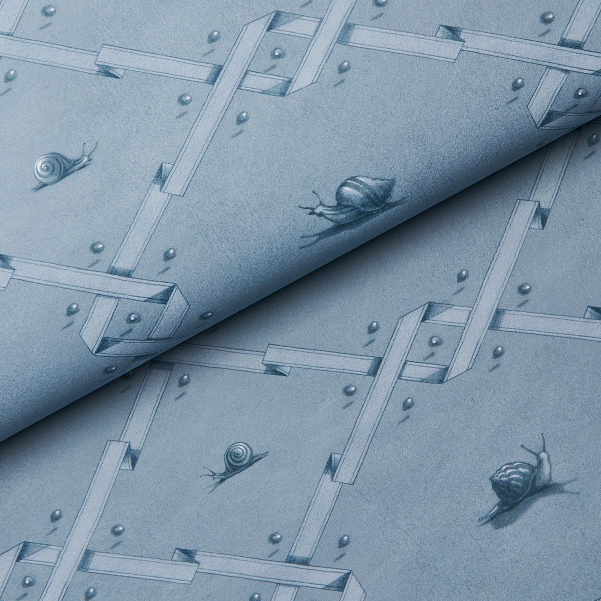 Schumacher Ouvrez Moi Blue Wallpaper - Image 6