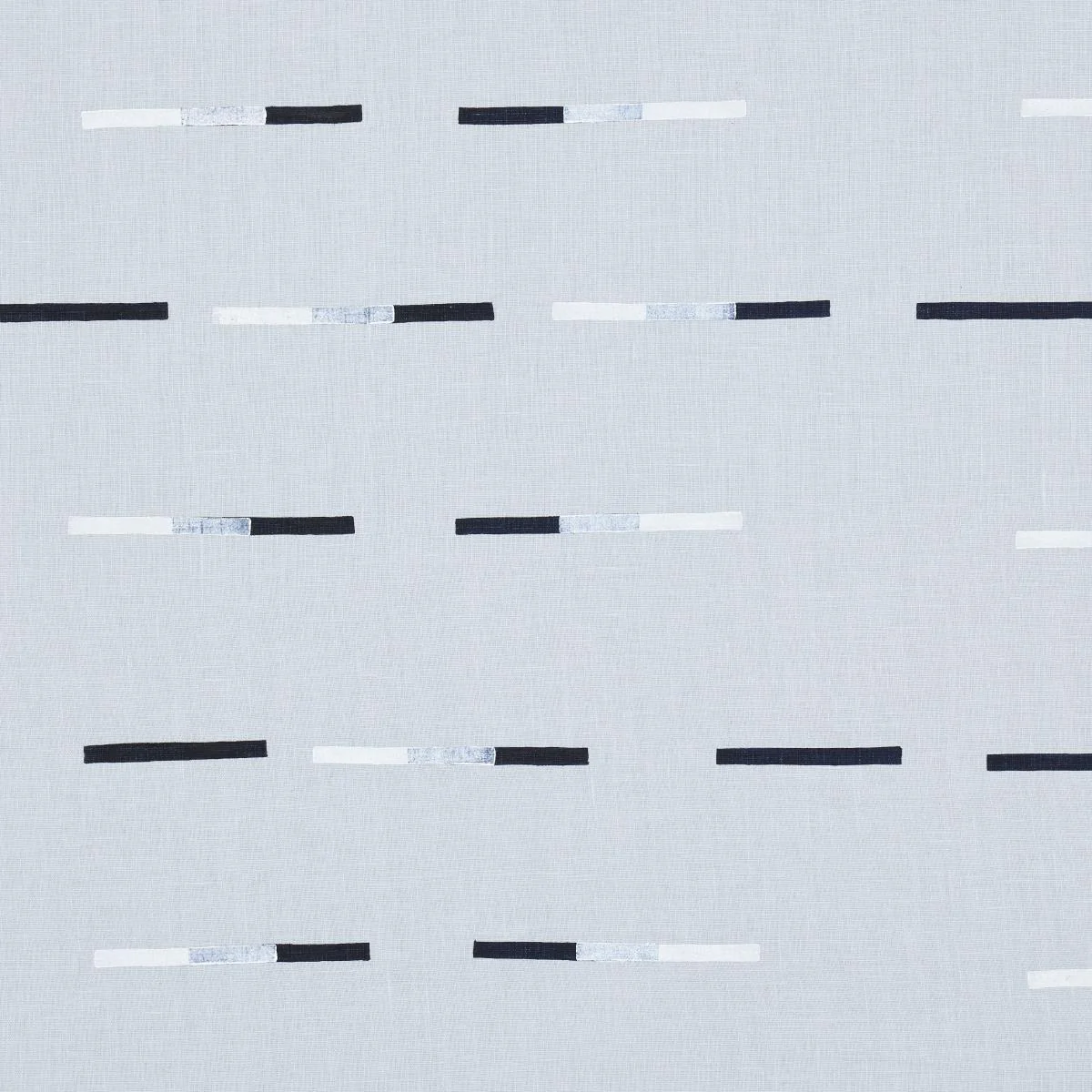 Schumacher Overlapping Dashes Hand Block Print Sky Fabric - Image 2
