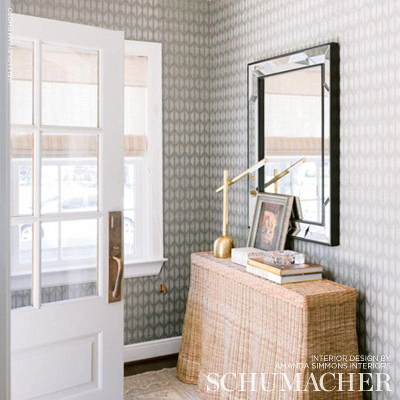 Schumacher Ovington Sisal Fog Wallpaper - Image 3