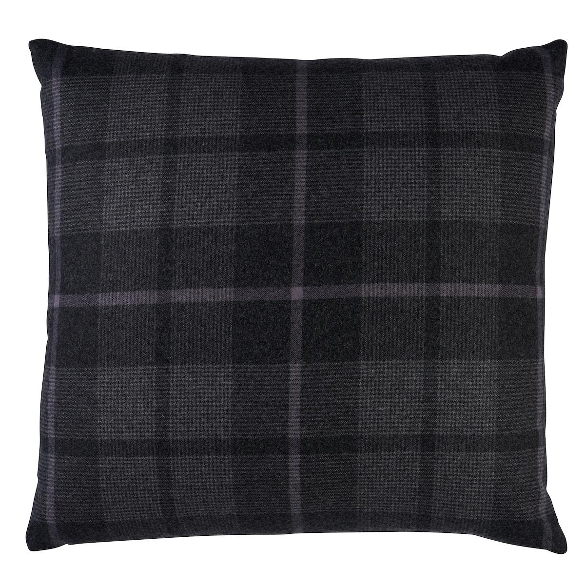 Schumacher Oxford Grey 20" X 20" Montana Wool Plaid Pillow