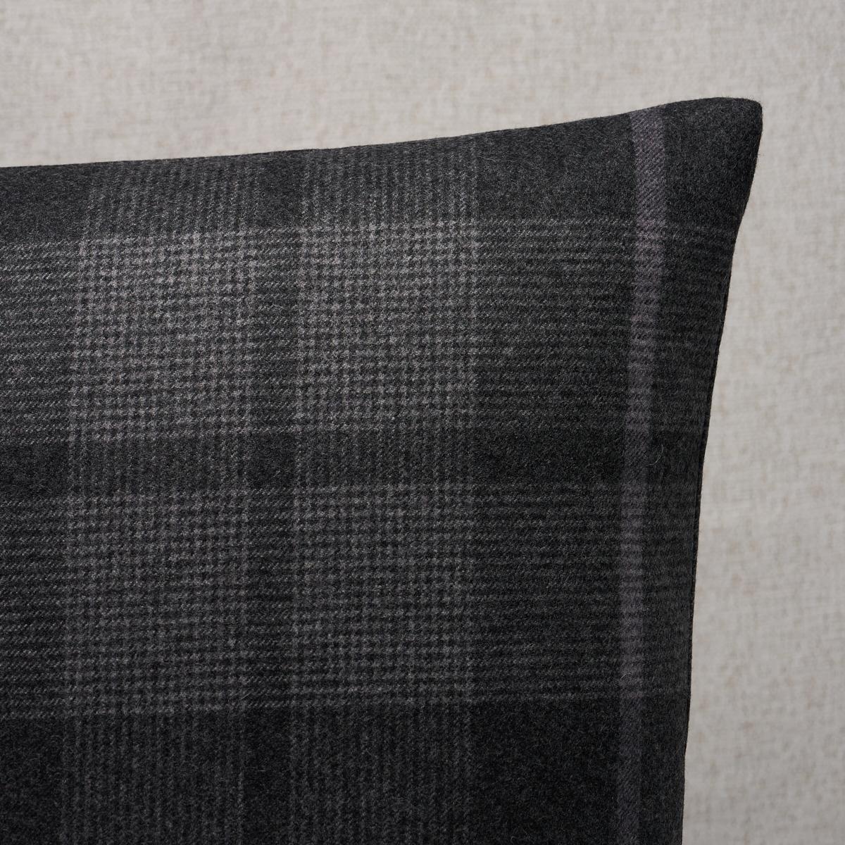 Schumacher Oxford Grey 20" X 20" Montana Wool Plaid Pillow - Image 2