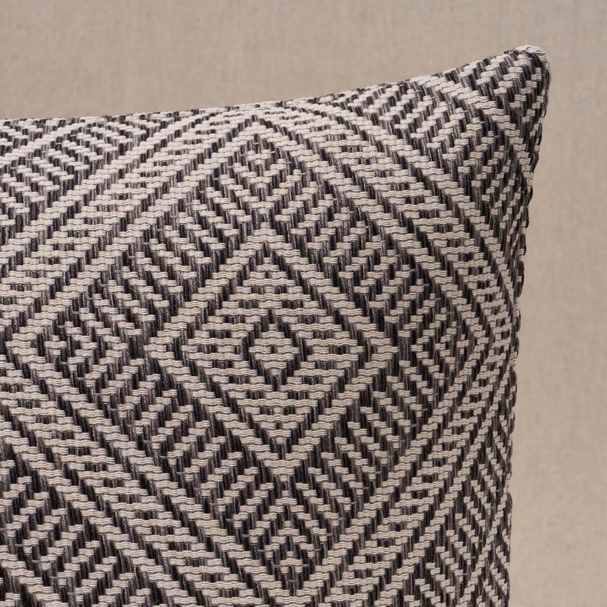 Schumacher Oxford Grey 22" X 22" Tortola I/O Pillow - Image 3