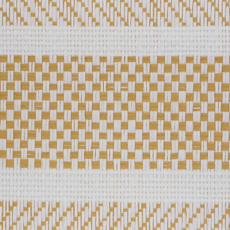 Schumacher Oxnard Paperweave Yellow Wallpaper - Image 5