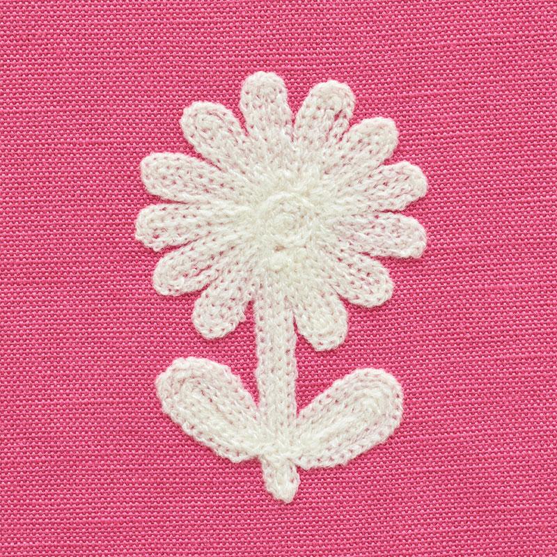 Schumacher Paley Embroidery Pink Fabric - Image 3