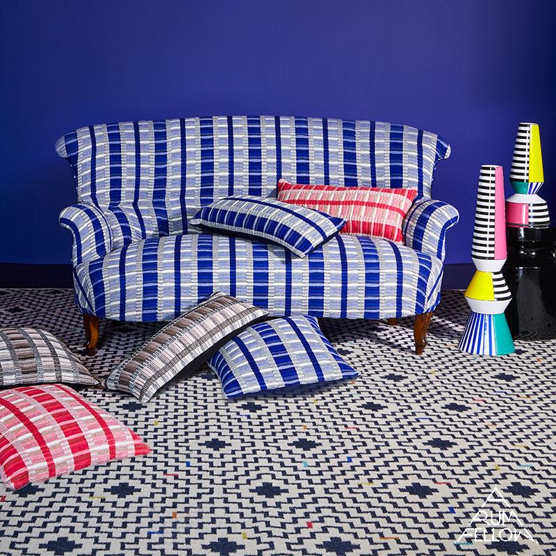 Schumacher Palopo Hand Woven Stripe Flamingo Fabric - Image 7