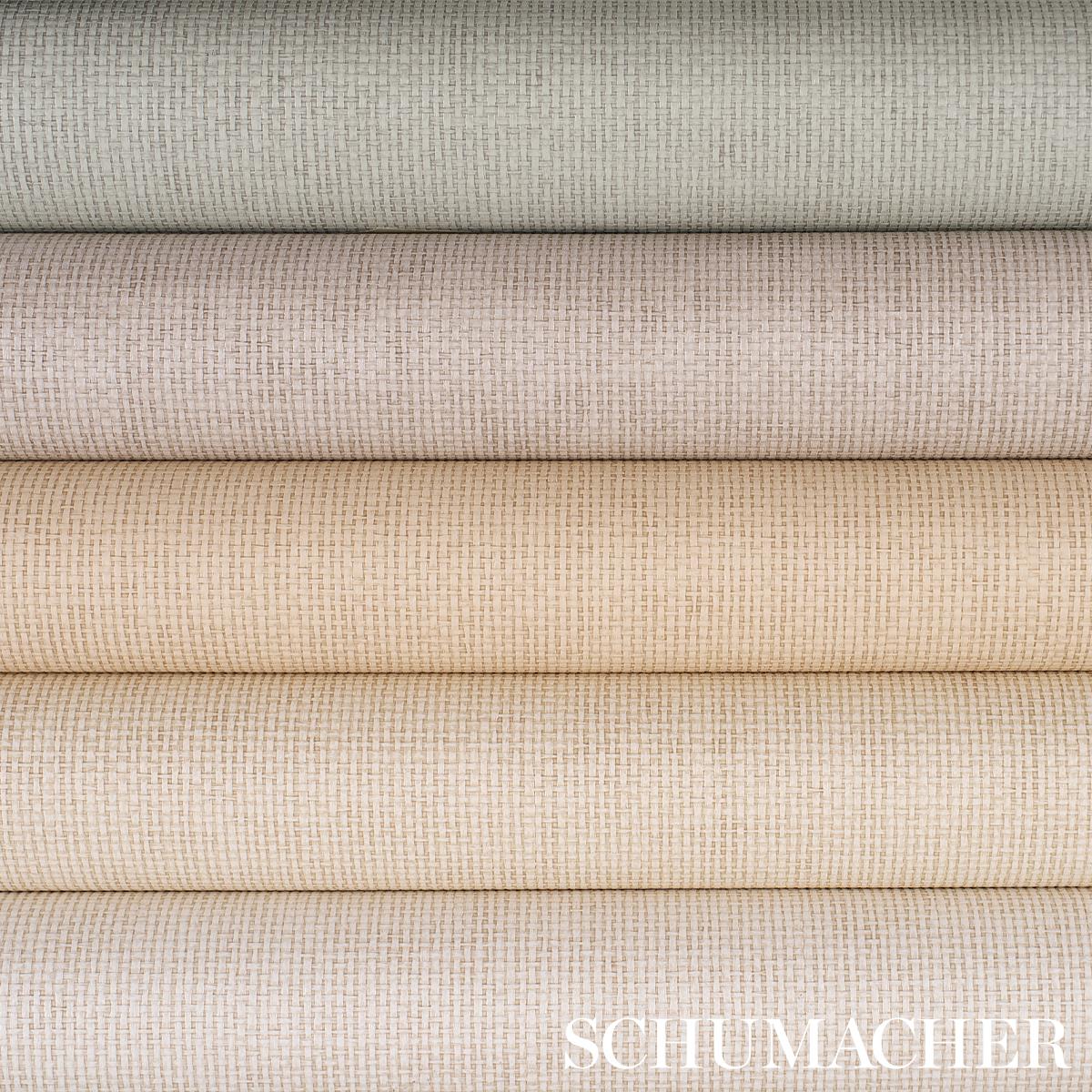 Schumacher Paperweave Vinyl Pearl Wallpaper - Image 3