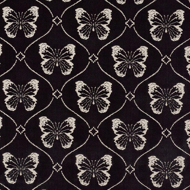 Schumacher Papillon Velvet Onyx Fabric - Image 2