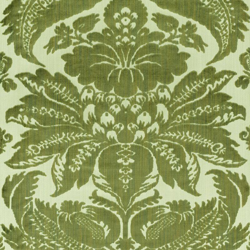 Schumacher Pavia Silk Velvet Olivine Fabric - Image 2