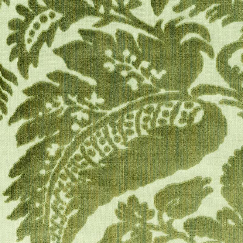 Schumacher Pavia Silk Velvet Olivine Fabric - Image 3