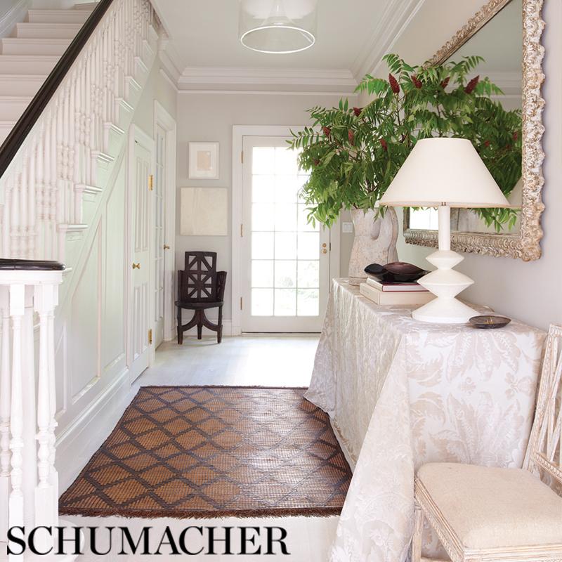 Schumacher Pavia Silk Velvet Olivine Fabric - Image 4