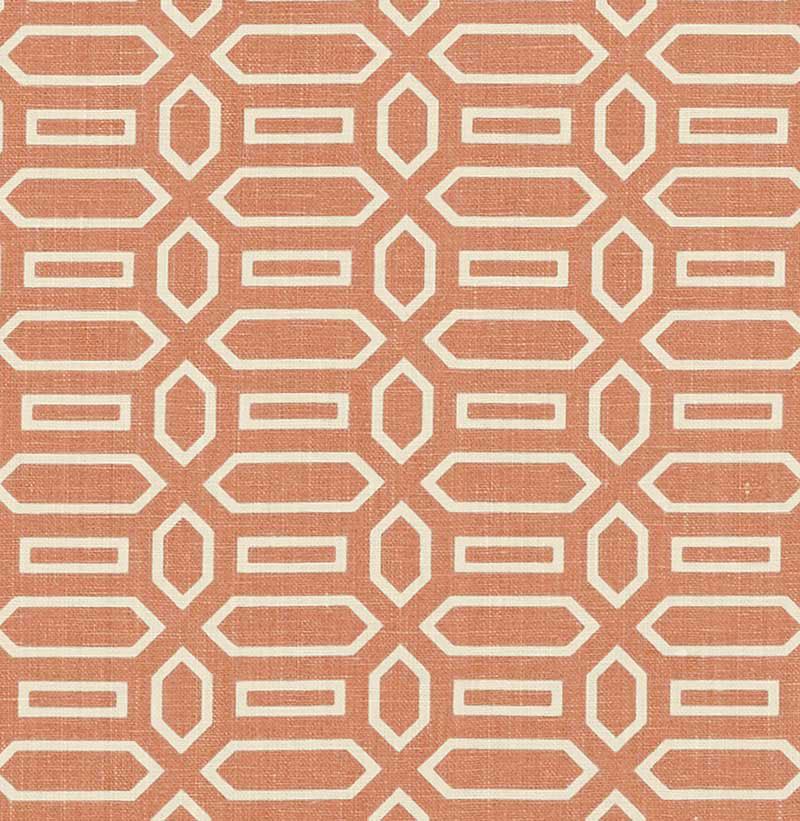 Schumacher Pavilion Burnt Orange Fabric - Image 2