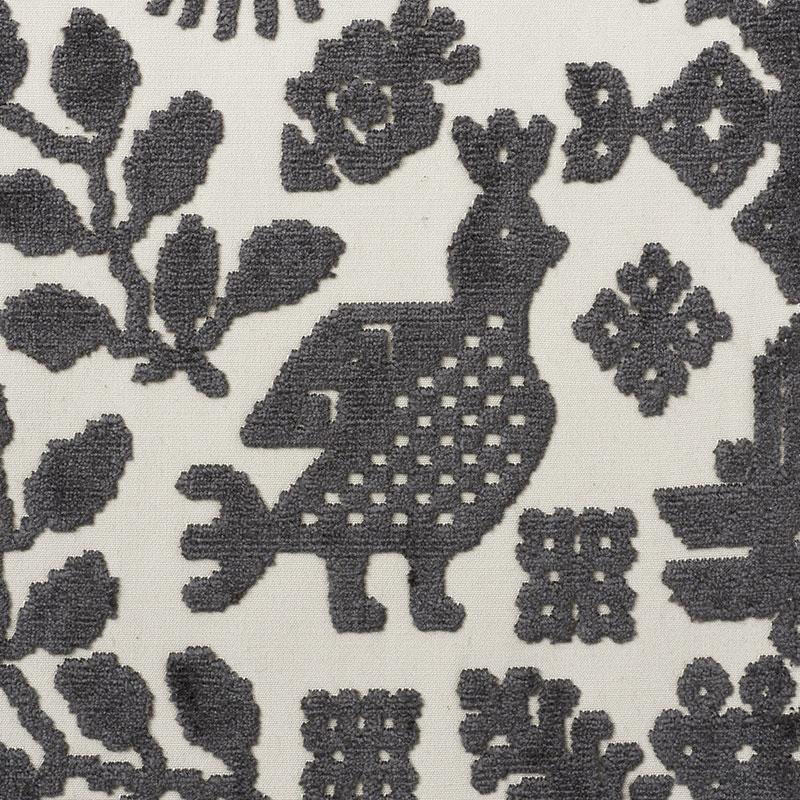 Schumacher Pavone Velvet Carbon Fabric - Image 3