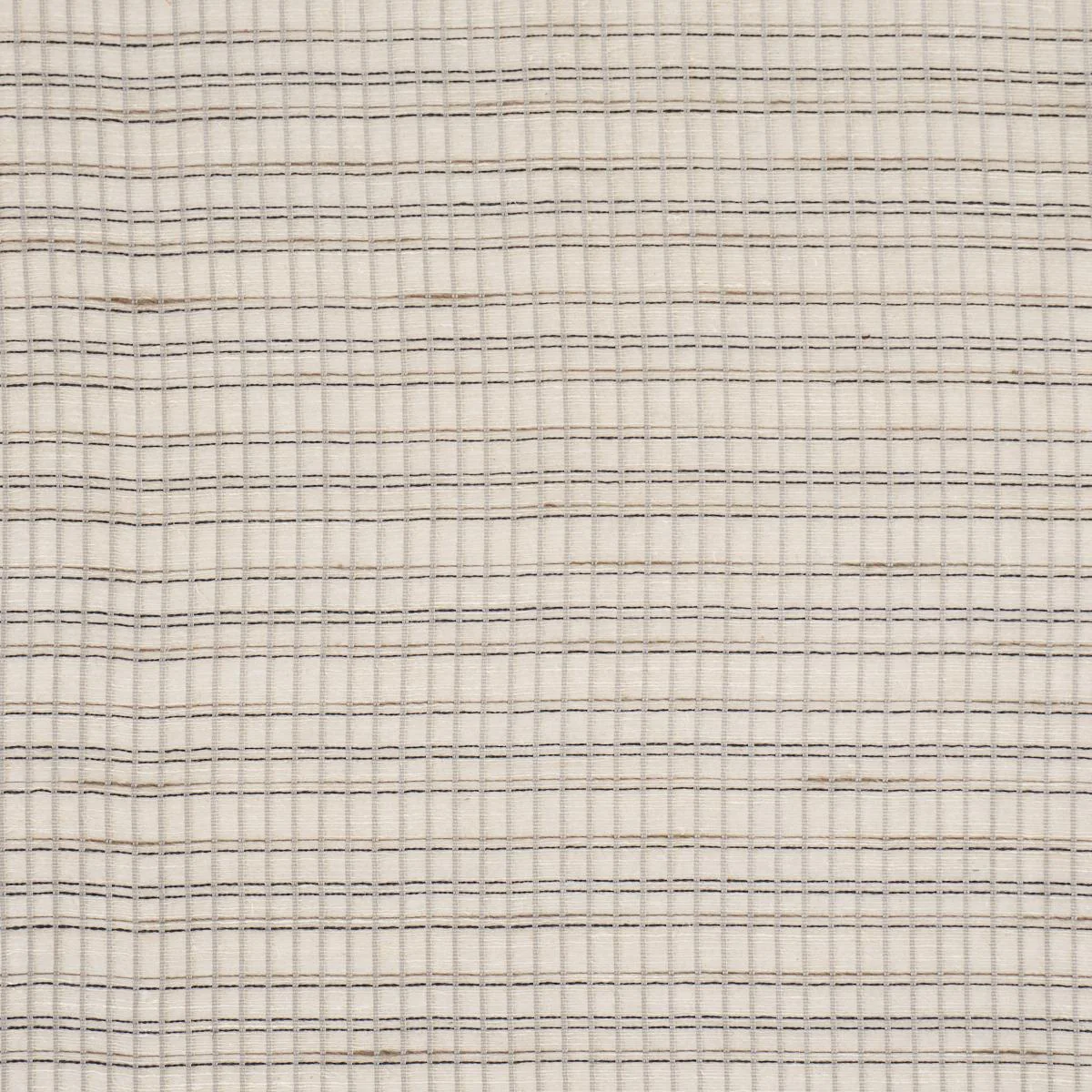 Schumacher Payton Linen Sheer Grid Black & White Fabric - Image 2