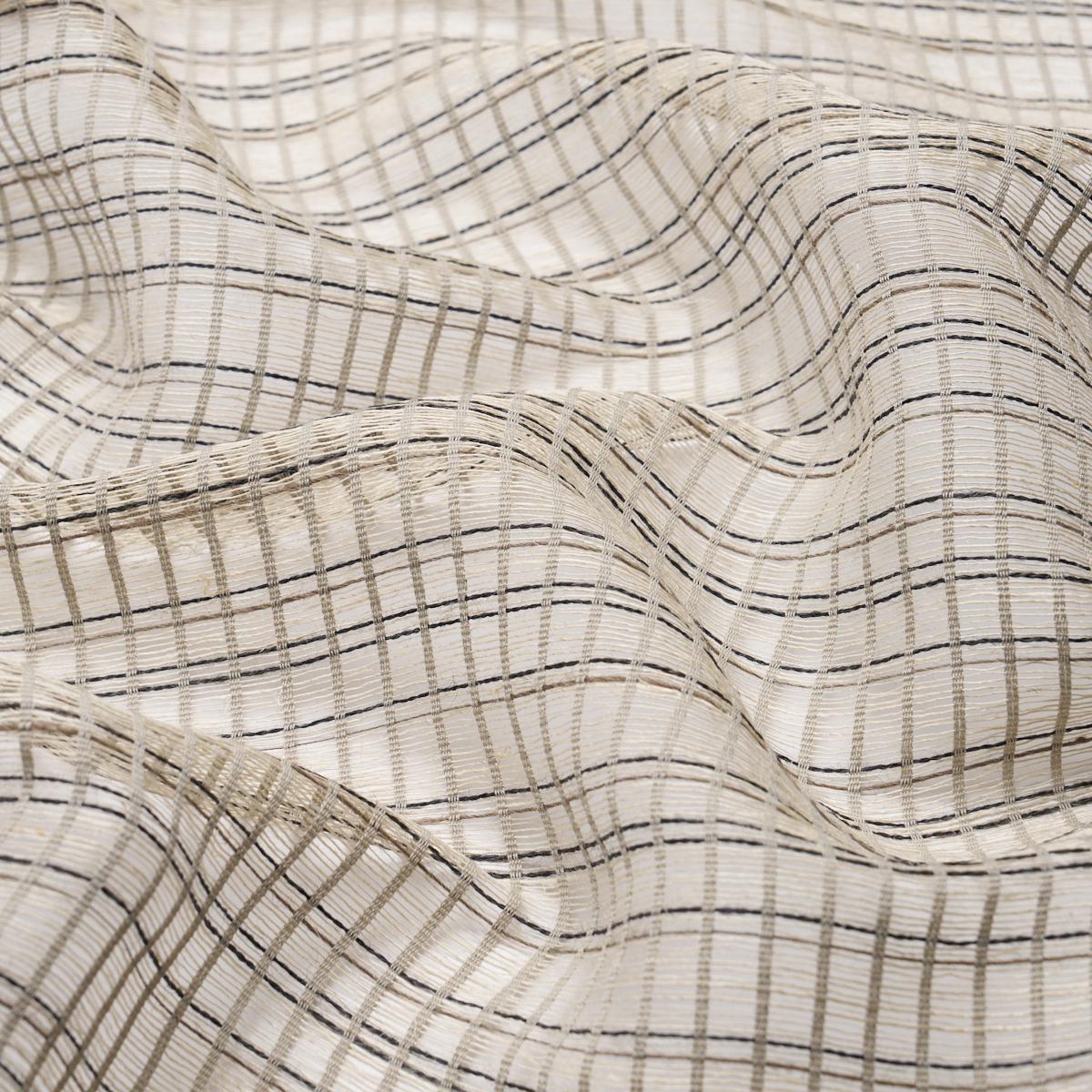 Schumacher Payton Linen Sheer Grid Black & White Fabric - Image 3