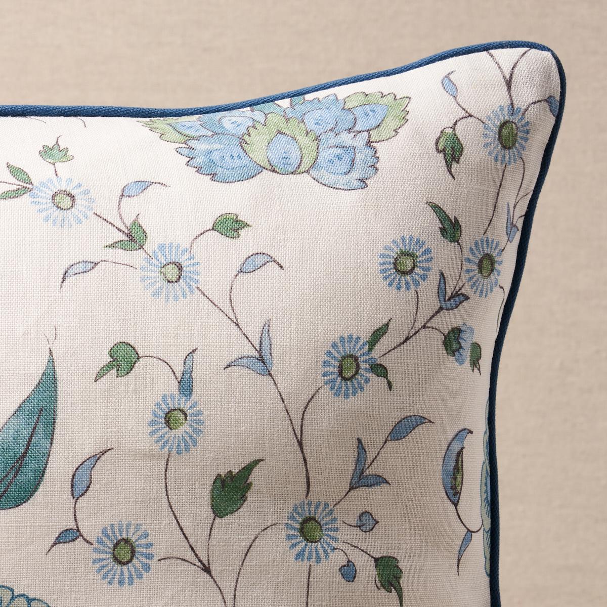 Schumacher Peacock 20" X 20" Khilana Floral Pillow - Image 3