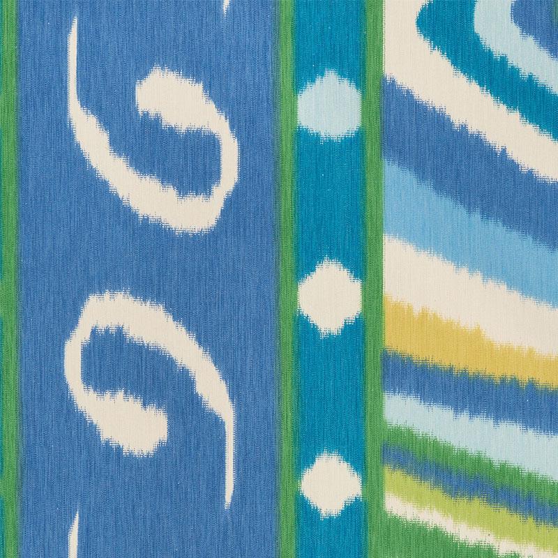 Schumacher Peacock 22" X 22" Terence Ikat Pillow - Image 3