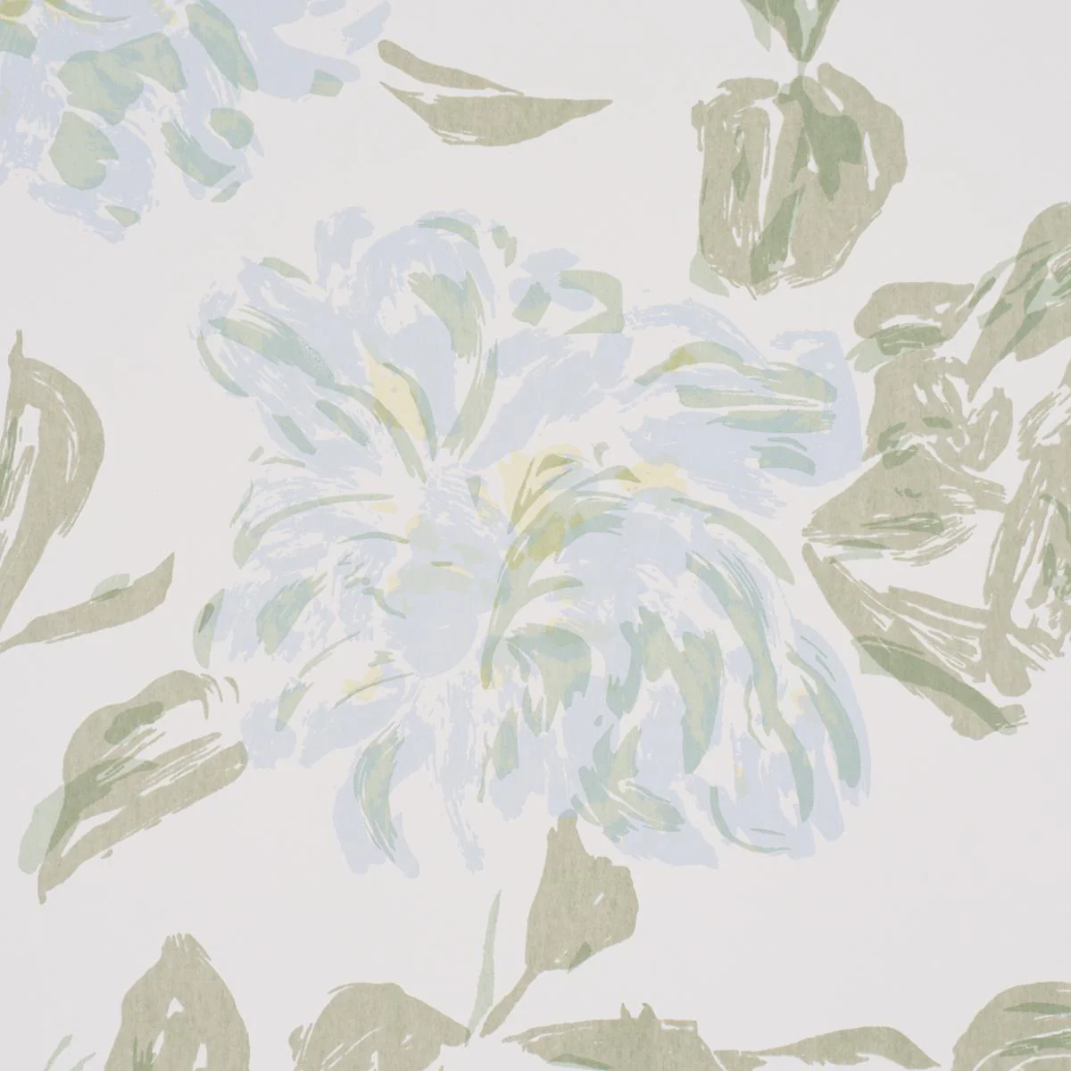 Schumacher Peony Green & Soft Blue Wallpaper - Image 3