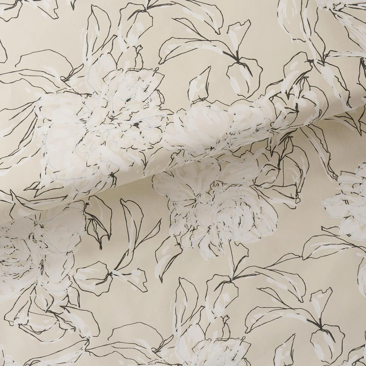 Schumacher Peony Silhouette Graphite Wallpaper - Image 4