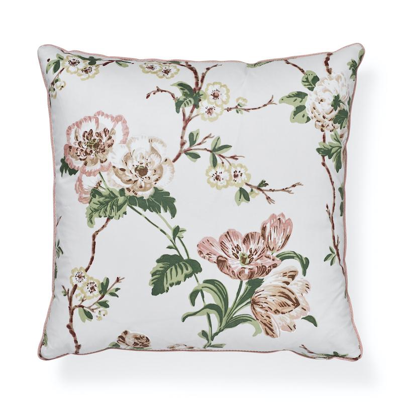 Schumacher Pink & Green 18" X 18" Betty Chintz Pillow - Image 2