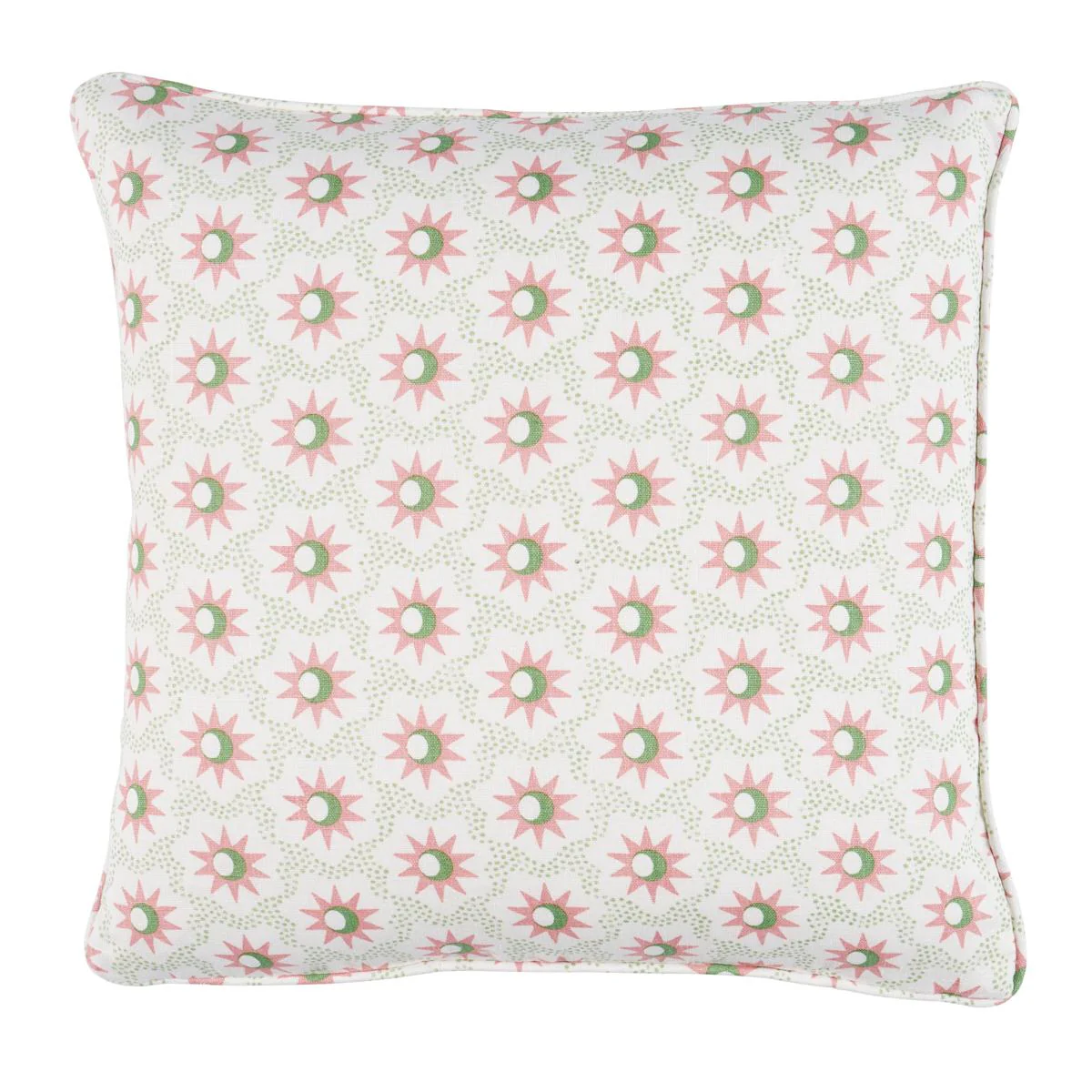 Schumacher Pink & Green 18" X 18" Lucie Pillow