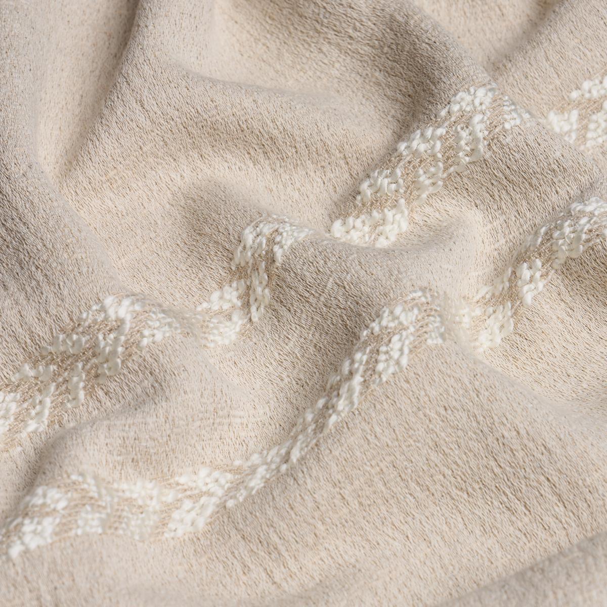 Schumacher Plains Stripe Casement Natural Fabric - Image 4