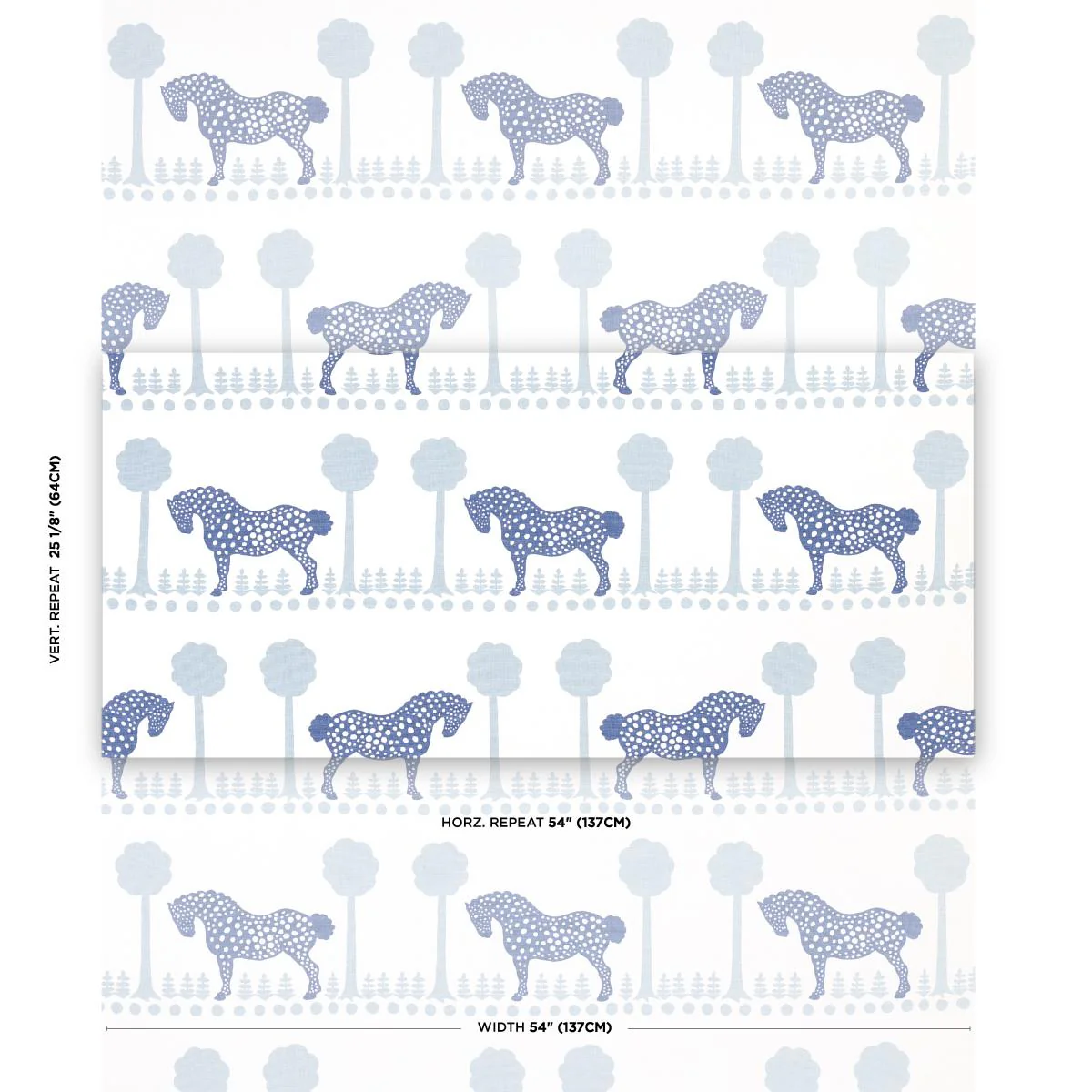 Schumacher Polka Dot Pony Blue Fabric - Image 4