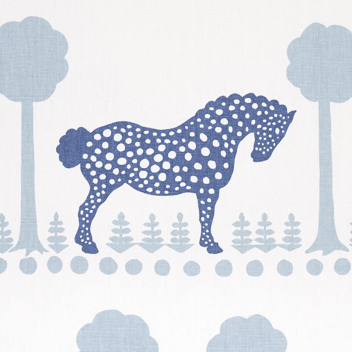 Schumacher Polka Dot Pony Blue Fabric - Image 5