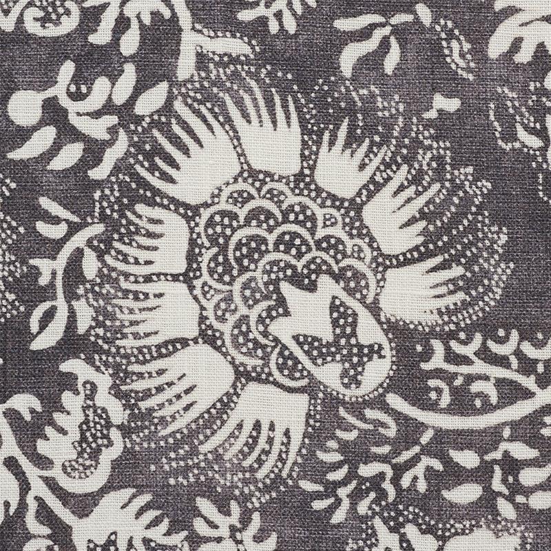 Schumacher Pomegranate Print Charcoal Fabric - Image 3